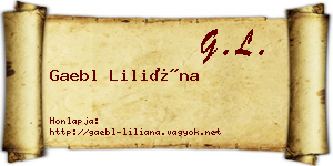 Gaebl Liliána névjegykártya